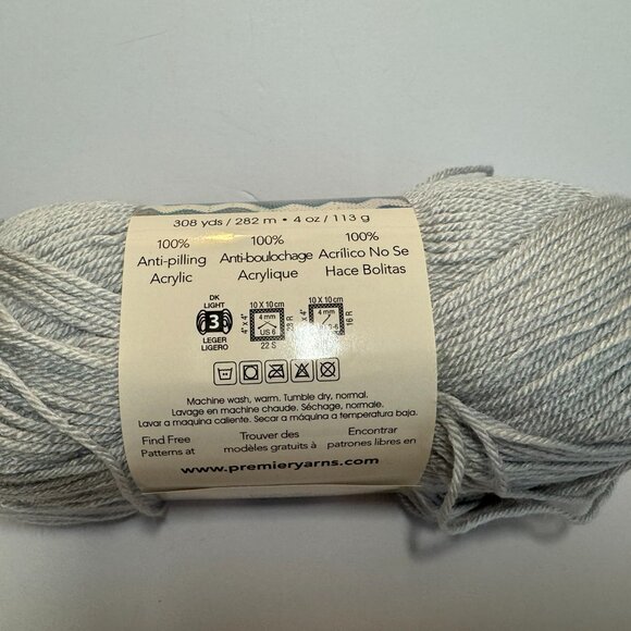 6 Skeins - Premier Anti-Pilling Everyday Worsted Yarn - Fog Gray - Picture 4 of 4